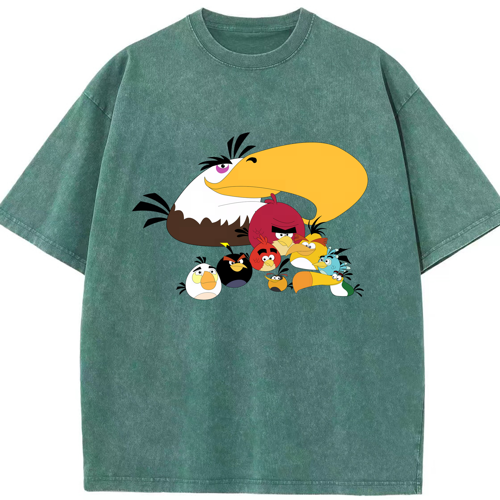 （画像用） Angry Birds アングリーバード 綿100% ヴィンテージ風 半袖Tシャツ（フロントプリント）